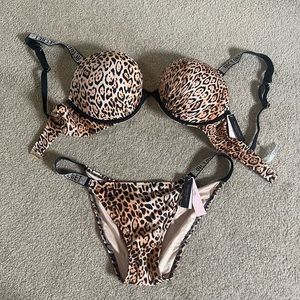 Victoria’s Secret swim leopard and rhinestone bikini